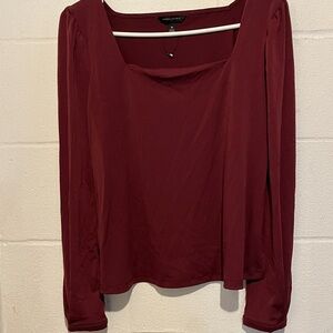 Banana Republic Burgundy Women's Square Neck Top Medium